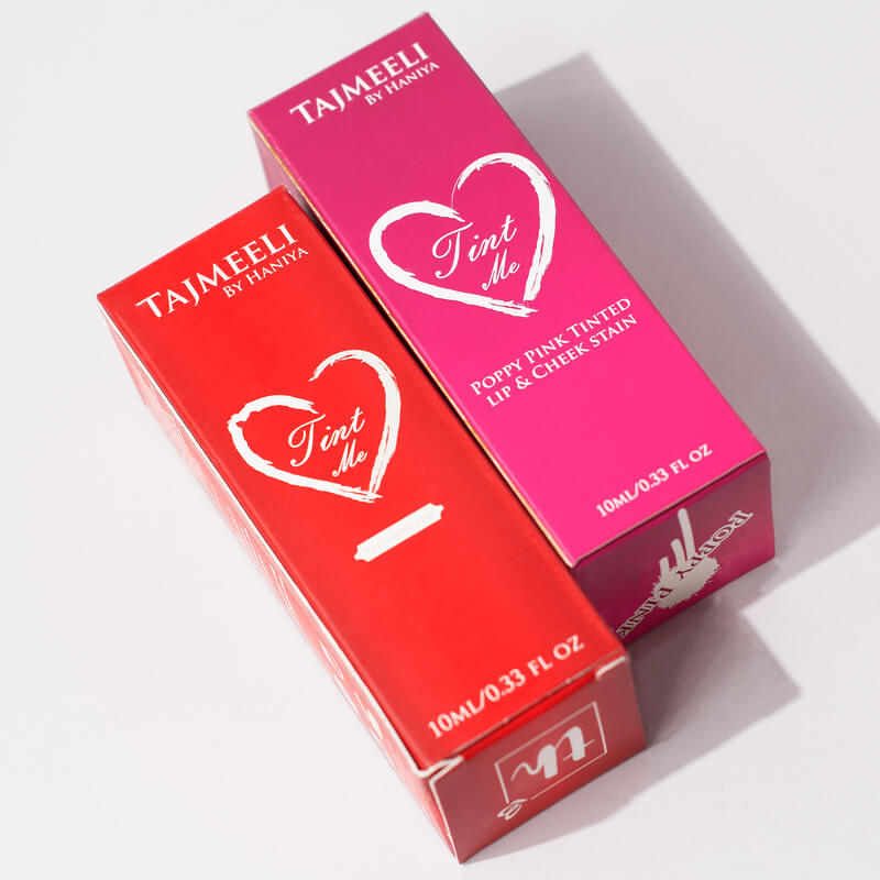 Tints Deal applied on lips and cheeks